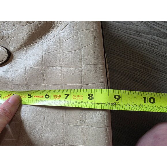 Lauren Ralph Lauren Lanesborough Double Zip Shopper Embossed Leather Croc Bag - Picture 11 of 13